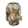 YYZZH Squirrel Tree Branch Painting Stretchy Baby Car Seat Cover Infant Canopy Nursing Breastfeeding Covers Winter Scarf view 3
