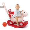 4 in 1 Rocking Horse Ages 1-3, Baby Rocking Toy Gift for Toddlers 1-3 Years Old, Balance Bike Ride On Toys with Push Handle, Backrest and Balance Board for Girl and Boy, Kids Riding Birthday (Pink) view 1