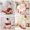 4 in 1 Rocking Horse Ages 1-3, Baby Rocking Toy Gift for Toddlers 1-3 Years Old, Balance Bike Ride On Toys with Push Handle, Backrest and Balance Board for Girl and Boy, Kids Riding Birthday (Pink) view 2