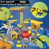 Frontoytall Construction Vehicles Track Set with Excavator, Dump Truck, Cement Truck, Wheel Loader & Rotating Crane, Interactive STEM Building Toy for Kids Ages 3-12 view 2