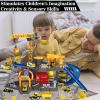 Frontoytall Construction Vehicles Track Set with Excavator, Dump Truck, Cement Truck, Wheel Loader & Rotating Crane, Interactive STEM Building Toy for Kids Ages 3-12 view 3