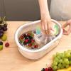 Fruit Cleaner Spinner - Portable Fruit Cleaner Bowl, Fruit Washer Spinner Bowl with Lid, Fruit and Vegetable Spinner Cleaner Bowl (Beige) view 2