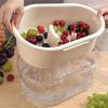 Fruit Cleaner Spinner - Portable Fruit Cleaner Bowl, Fruit Washer Spinner Bowl with Lid, Fruit and Vegetable Spinner Cleaner Bowl (Beige) view 3