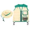 2Pcs Kids Explorer Costume Set Cargo Vest and Hat Outdoor Explorer Kit Role Play Cosplay for Explorer Zookeeper Park Ranger (A) view 2