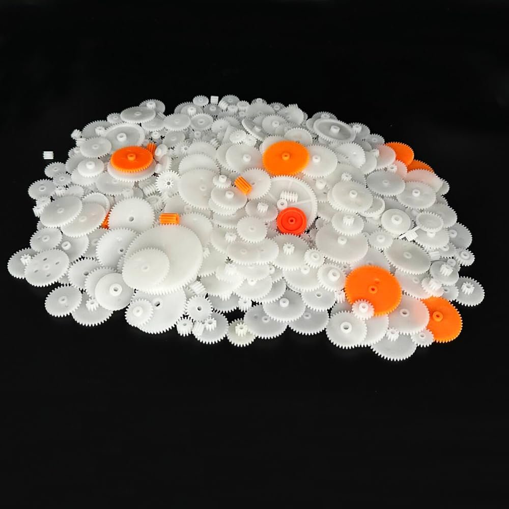 394PCS Small Motor Gears Plastic Gears for Motor RC Car Model Toy DIY Helicopter RC Toy Gear Replacement Module 0.5 (394)