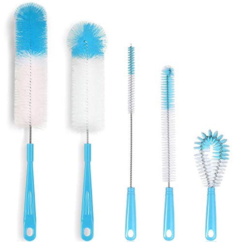 5 Pack Bottle Brush, 16 Inch Long Handle Bottle Brushes for Cleaning,Water Bottle Brush,Flexible Bottle Cleaner for Washing Narrow Neck Beer Wine Decanter,Baby Bottle,Sports Bottle,Glasswares