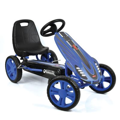 hauck Speedster Pedal Go Kart with Adjustable Bucket Seat for Kids Ages 4 to 8, Blue