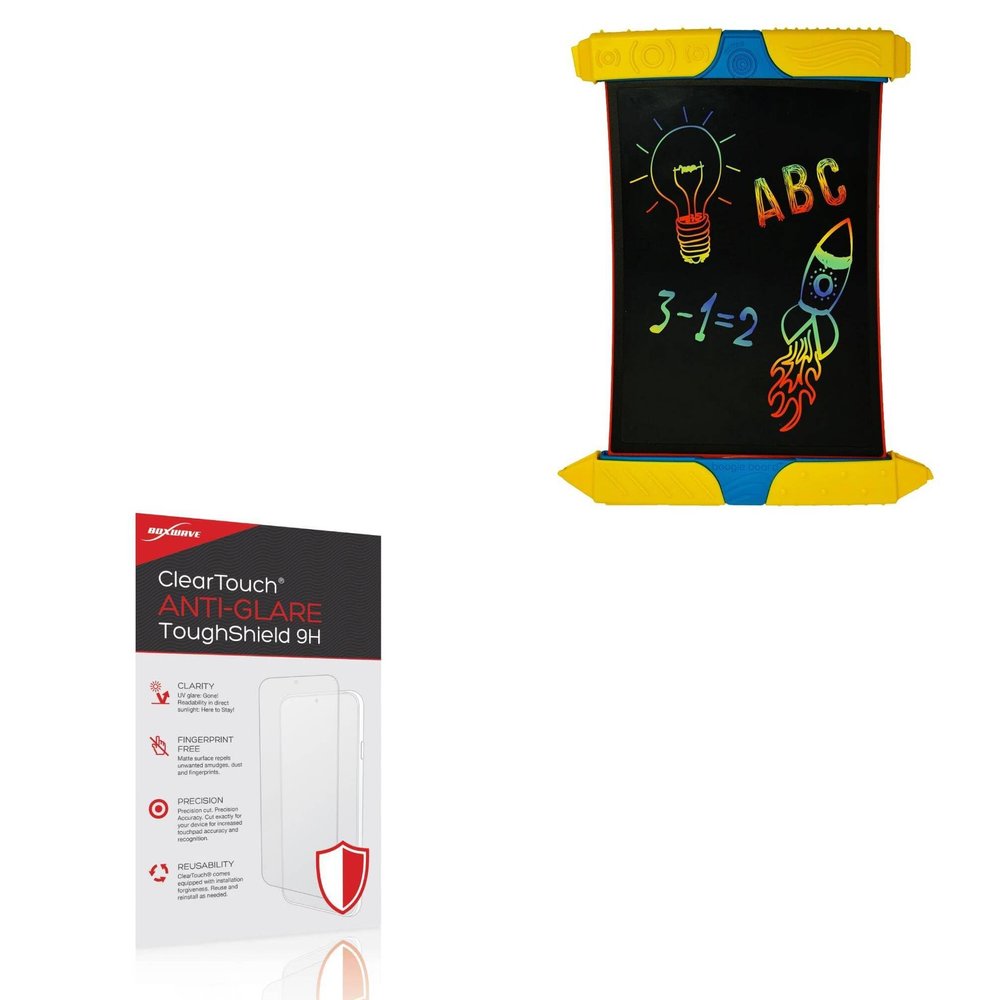 BoxWave Screen Protector Compatible with Boogie Board Scribble n Play - ClearTouch Anti-Glare ToughShield 9H (2-Pack), Anti-Glare 9H Tough Flexible Film Screen Protector