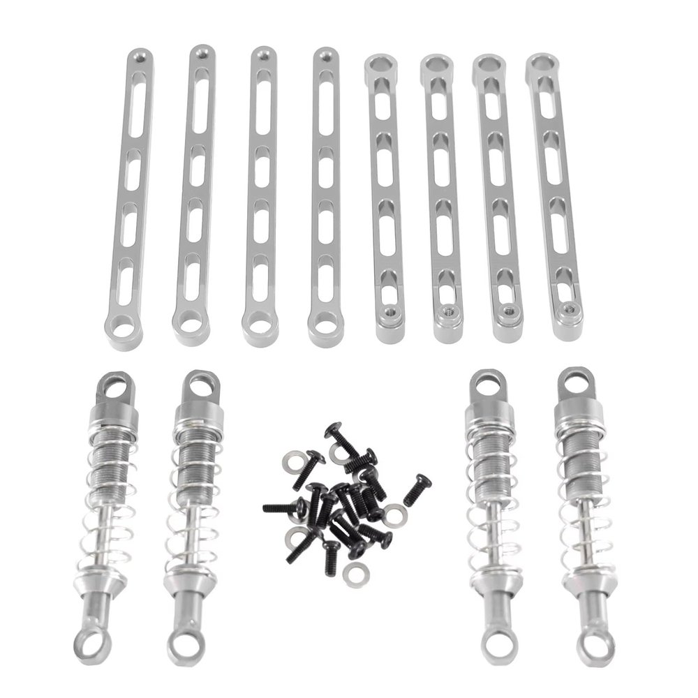 RC Car Parts for MN 1/12 for MN168 MN78 RC Car Metal Upgrade External Spring Shock Absorber Fixed Rod Parts Decoration Modification RC Car Accessories(Silver)
