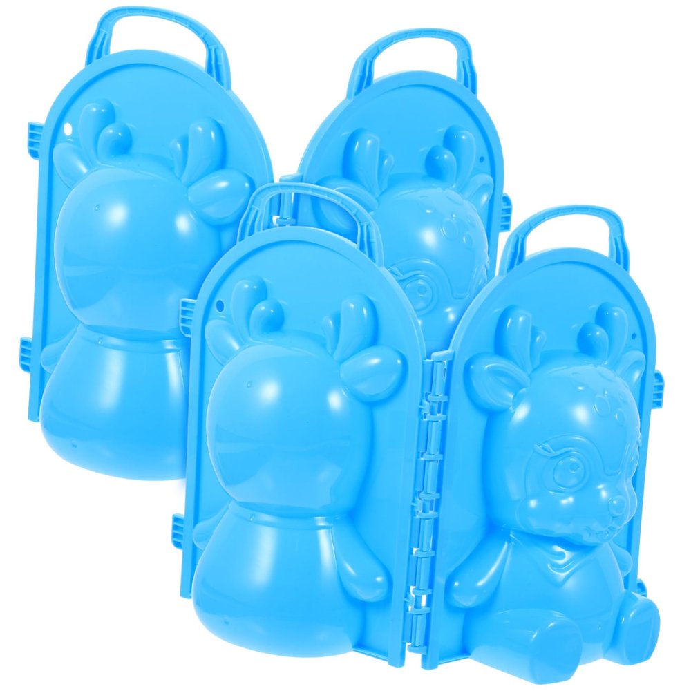 Homoyoyo 2pcs Winter Snow Toy Making Clips for Boy Girl Safe Molds Cartoon Design for Fun Outdoor Snow Play and Beach Activities Blue