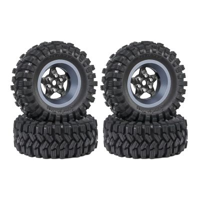 RC Upgrade Accessories for TRX4M for SCX24 for AX24 for FCX24 for 1/18 RC Crawler Car Upgrade Parts 4pcs 62mm 1.2 Carbon Fiber Beadlock Wheel Tire Set(Gray,C)