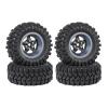 RC Upgrade Accessories for TRX4M for SCX24 for AX24 for FCX24 for 1/18 RC Crawler Car Upgrade Parts 4pcs 62mm 1.2 Carbon Fiber Beadlock Wheel Tire Set(Gray,C) view 1