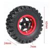 RC Upgrade Accessories for TRX4M for SCX24 for AX24 for FCX24 for 1/18 RC Crawler Car Upgrade Parts 4pcs 62mm 1.2 Carbon Fiber Beadlock Wheel Tire Set(Gray,C) view 2