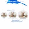 Metal Wind Spinner Bunny Easter Egg Flower Animal Garden Wind Spinner Outdoor Decorations Hanging for Yard Patio 3D Wind Sculptures 8 inch view 2