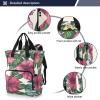 Kigai Hawaiian Flower Palm Diaper Bag Backpack for Baby Travel Waterproof MultiPocket Baby Bag with Insulated Bottle Holders & Stroller Straps for Mom & Dad view 2