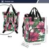 Kigai Hawaiian Flower Palm Diaper Bag Backpack for Baby Travel Waterproof MultiPocket Baby Bag with Insulated Bottle Holders & Stroller Straps for Mom & Dad view 3