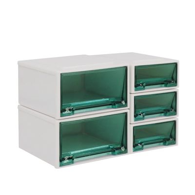 5pcs/Set 1:6 Scale Dollhouse Miniature mini Simulation Drawer Desktop Storage Box model/bjdob11blythe Collection Accessories (Green)