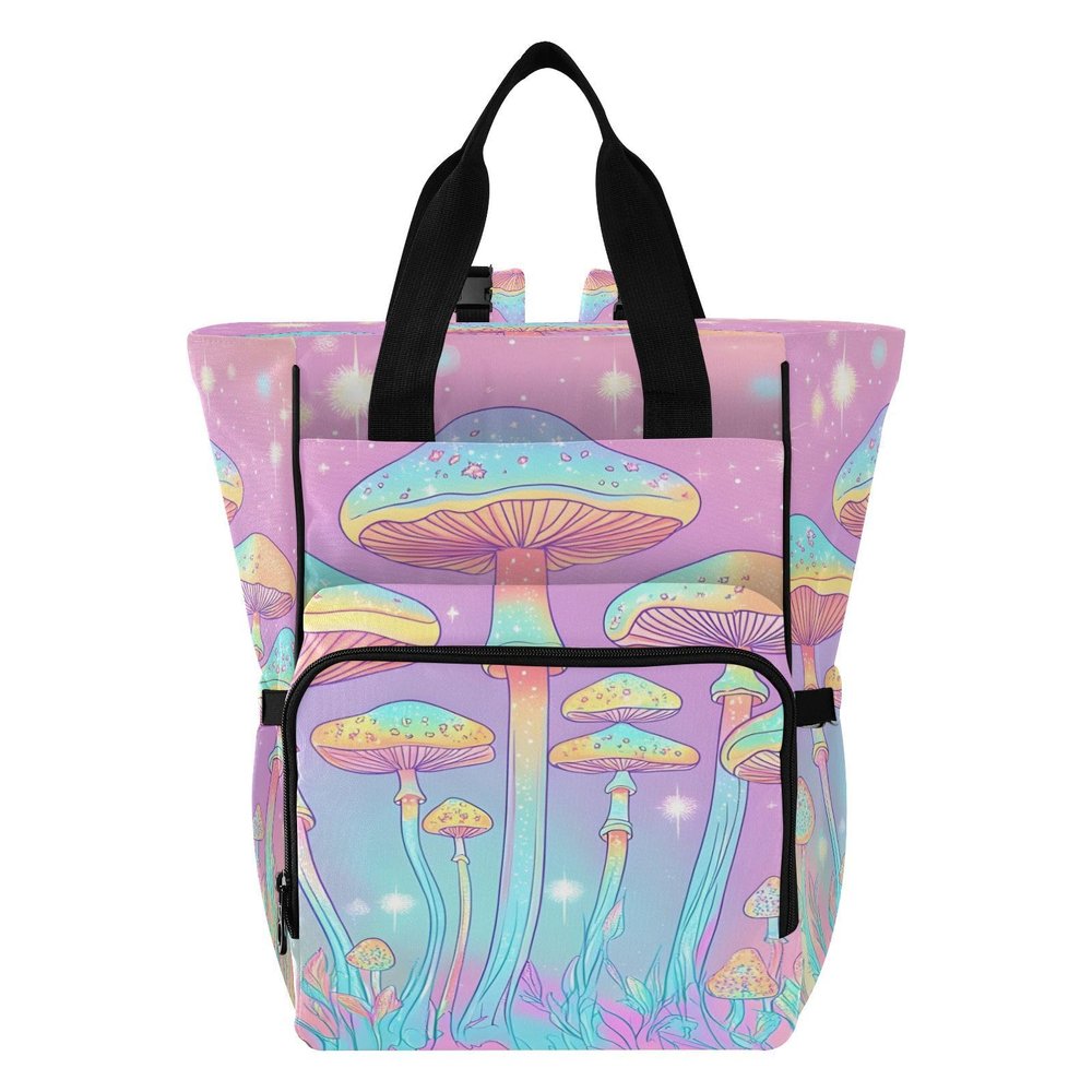 Kigai Mushrooms Diaper Bag Backpack for Baby Travel Waterproof MultiPocket Baby Bag with Insulated Bottle Holders & Stroller Straps for Mom & Dad