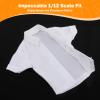 1:12 Male Figure Shirt for Doll Model Dress Up, White view 4