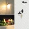 10PCS Miniature Wall Lamps, LED Wall Lights Sconces, H0 Scale Layout Model Building Kit for Sand Table Layout Miniature Landscape Dollhouse Decor view 4
