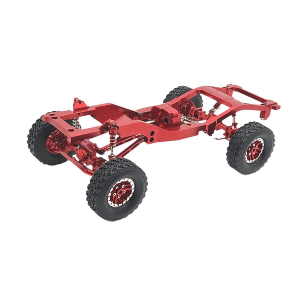 1:12 Scale RC Car Body Chassis Frame with Wheel Tire Upgrade Professional Aluminum Upgrade for LC79 Truck DIY Accessory, red