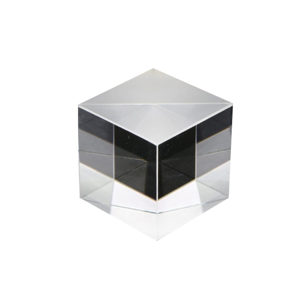 ZerHoc Crystal Optical Glass Prism Cube, K9 Optical Glass Prism Suitable for Physics Teaching and Decoration, 202020mm