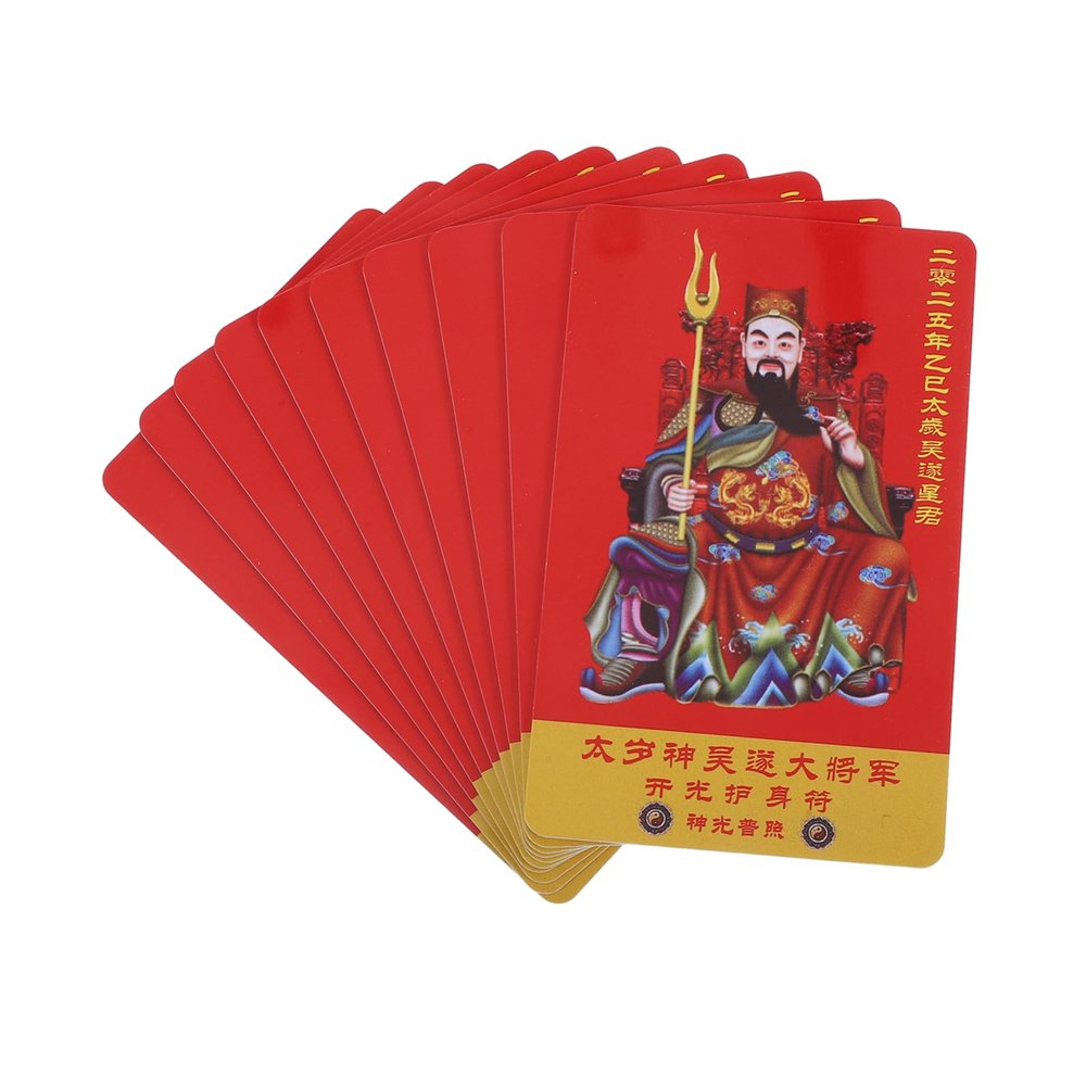 Ciieeo 10pcs Li Tai Amulet Card for Home Office Luck Being Accessory Brings and