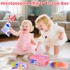 Aiduy Baby Tissue Box Toy - Baby Girl Toys Montessori Toys for Babies 6-12 Months - Soft Stuffed High Contrast Crinkle Infant Sensory Toy 6 7 8 9 10 11 12 Months Old Gifts Pink view 4