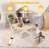 JOYTRY 5 in 1 Wooden Pikler Triangle Set, Foldable Indoor Toddler Climbing Toys, Montessori Climbing Set for Children with Arch, Ramp, Ladder, Jungle Gyms for Kids, Baby Sensory Toys view 4