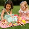 KizKnows Wooden Toy Picnic Playset, 31 Pcs Wooden Play Food Sets Sandwich Stacking Toys for Kids Pretend Play Cutting Food Toys Toddlers Play Kitchen Accessories Gift for Girls Boys Age 3+ view 2