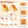KizKnows Wooden Toy Picnic Playset, 31 Pcs Wooden Play Food Sets Sandwich Stacking Toys for Kids Pretend Play Cutting Food Toys Toddlers Play Kitchen Accessories Gift for Girls Boys Age 3+ view 3