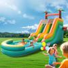 26.4FT Extra Inflatable Water Silde Swimming Pool for Kids Adults, Heavy Duty 100% PVC Water Slide with Big Airtight Water Pool, Double Water Slides with 1100W Blower, Basketball Hoop view 1