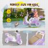 Letsgokid 12V Kids Electric Motorcycle, 3 Wheel 2 Seater Ride on Motorcycle with 2.4G Parental Remote Control, Music, Horn, Light, Big Storage Box, Dual Motor Electric Motorcycle for Kids 3-8, Purple view 2