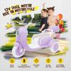 Letsgokid 12V Kids Electric Motorcycle, 3 Wheel 2 Seater Ride on Motorcycle with 2.4G Parental Remote Control, Music, Horn, Light, Big Storage Box, Dual Motor Electric Motorcycle for Kids 3-8, Purple view 4