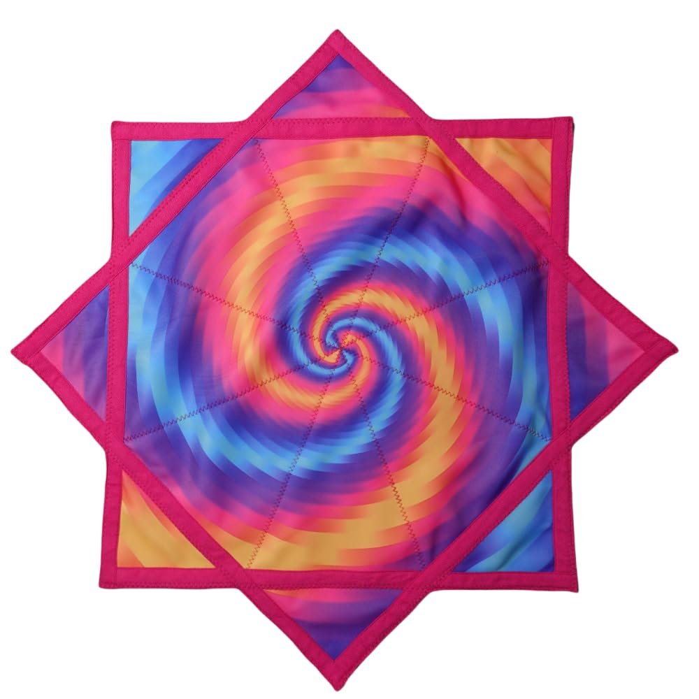 BVCY Blacklight Flow StarUV Reaction Blacklight Beginners Spinning Cloth Easy to Rotate Sided Print Fingertip Rotating Flow Toy Dapo Star (R04-style3)