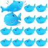 12 PCS Rubber Sharks, Blue Shark Floating Bath Toys, Cute Squeezable and Squeak Sharks for Baby Shower Pool Birthday Party Favors Cake Decoration Classroom Prizes view 1