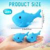 12 PCS Rubber Sharks, Blue Shark Floating Bath Toys, Cute Squeezable and Squeak Sharks for Baby Shower Pool Birthday Party Favors Cake Decoration Classroom Prizes view 2