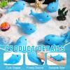 12 PCS Rubber Sharks, Blue Shark Floating Bath Toys, Cute Squeezable and Squeak Sharks for Baby Shower Pool Birthday Party Favors Cake Decoration Classroom Prizes view 3