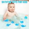 12 PCS Rubber Sharks, Blue Shark Floating Bath Toys, Cute Squeezable and Squeak Sharks for Baby Shower Pool Birthday Party Favors Cake Decoration Classroom Prizes view 4