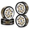 9IMOD 1.0 Beadlock Wheel Rims Black Coating Brass Rims, Heavy Duty Aluminium RC Wheels for 1/24 1/18 RC Crawler Upgrade Axial SCX24 AX24 TRX4M FCX24 Gladiator Deadbolt Bronco C10 JLU (Silver) view 1