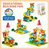 burgkidz Electric Marble Run with Automatic Elevator Lift - STEM Building Toy for Kids Ages 4-8, 102 PCS Construction Set with 10 Marbles & Transparent Track, Compatible with Standard Building Blocks view 4