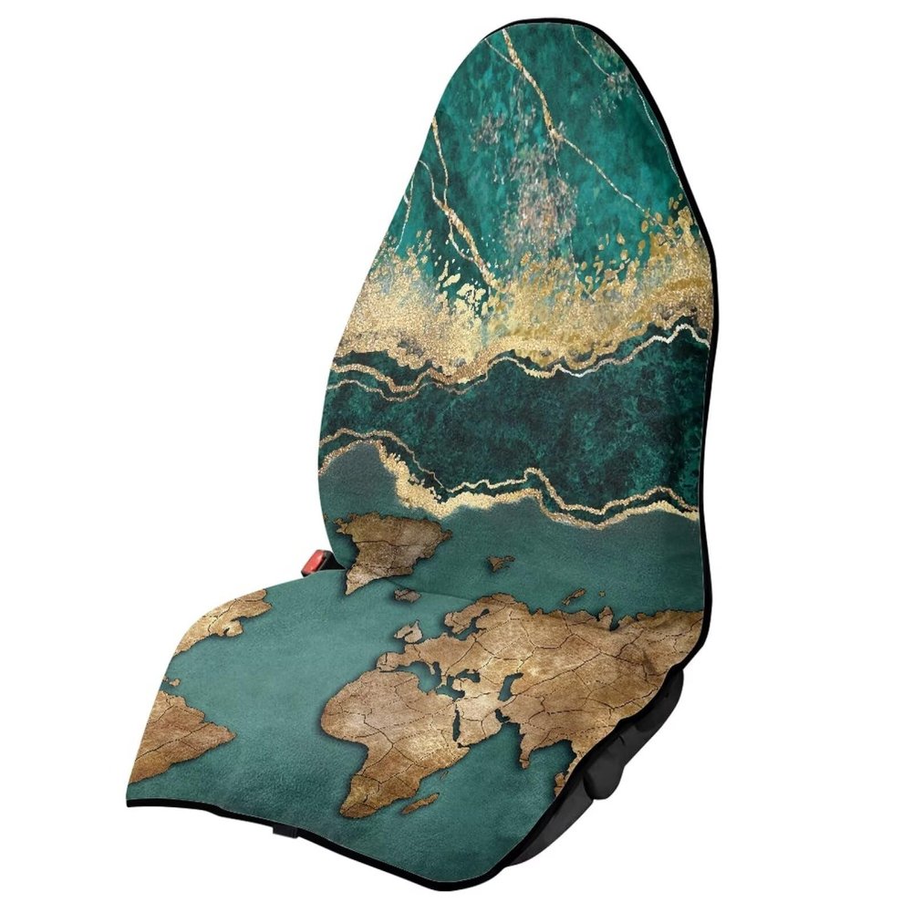 Whosucclay World Map Car Seat Towel Covers Anti-Slip Bucket Washable Sweat Towel Waterproof Front Seat Protector,Suitable for Gym Outdoor Sports Beach Swimming Fishing