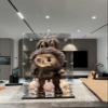 2cm high-end Black Brushed Mirror Base , Thickened Clear Acrylic Display Case for Zimomo Labubu for Pop Mart I Found You Angel in Clouds Doll, LABUBU Large Toy 13.8"x11.8"x23.6" view 2