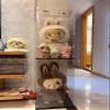 2cm high-end Black Brushed Mirror Base , Thickened Clear Acrylic Display Case for Zimomo Labubu for Pop Mart I Found You Angel in Clouds Doll, LABUBU Large Toy 13.8"x11.8"x23.6" view 3