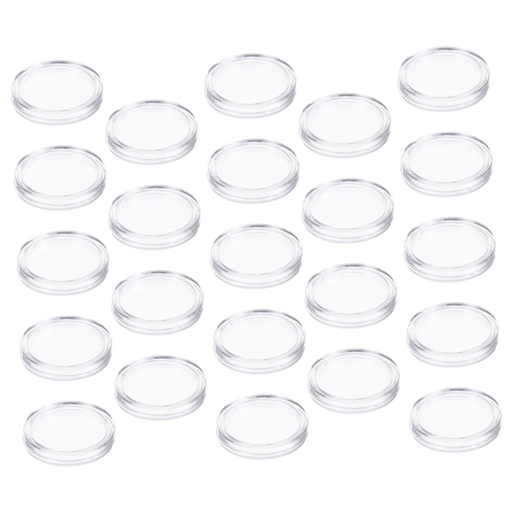 100pcs Professional Clear 21mm Coin Capsules Holder Case Transparent Coin Protectors for Collectors and Commemorative Storage