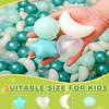 TRENDPLAY Ball Pit Balls for Toddlers, Star Heart Moon Shape 200 Pieces, Plastic Toy Balls for Boys Girls Kids Dogs, Pearl Dark Green view 3