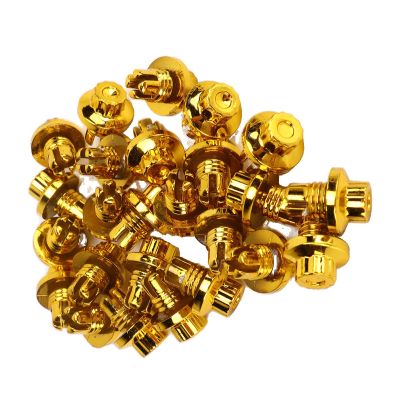 Majatou Wheel Rivets, 25pcs Wheel Lip Rivets Nuts Gold ABS Wheel Lip Rivets Nuts for AH Ds Series Wheel Rims Lip