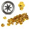 Majatou Wheel Rivets, 25pcs Wheel Lip Rivets Nuts Gold ABS Wheel Lip Rivets Nuts for AH Ds Series Wheel Rims Lip view 2