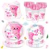 120Pcs Tornado Plates Napkins Two Nado Party Supplies Girls 2nd Birthday Tableware Set Two Years Olds Disposable Paper Dinnerware Serves 24 view 1