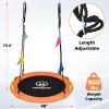48 inch Tree Swing, Larger Saucer Flying Swing for Whole Family, 900lbs Weight Capacity, with Adjustable Hanging Straps, for Outdoor Playground, Orange view 4